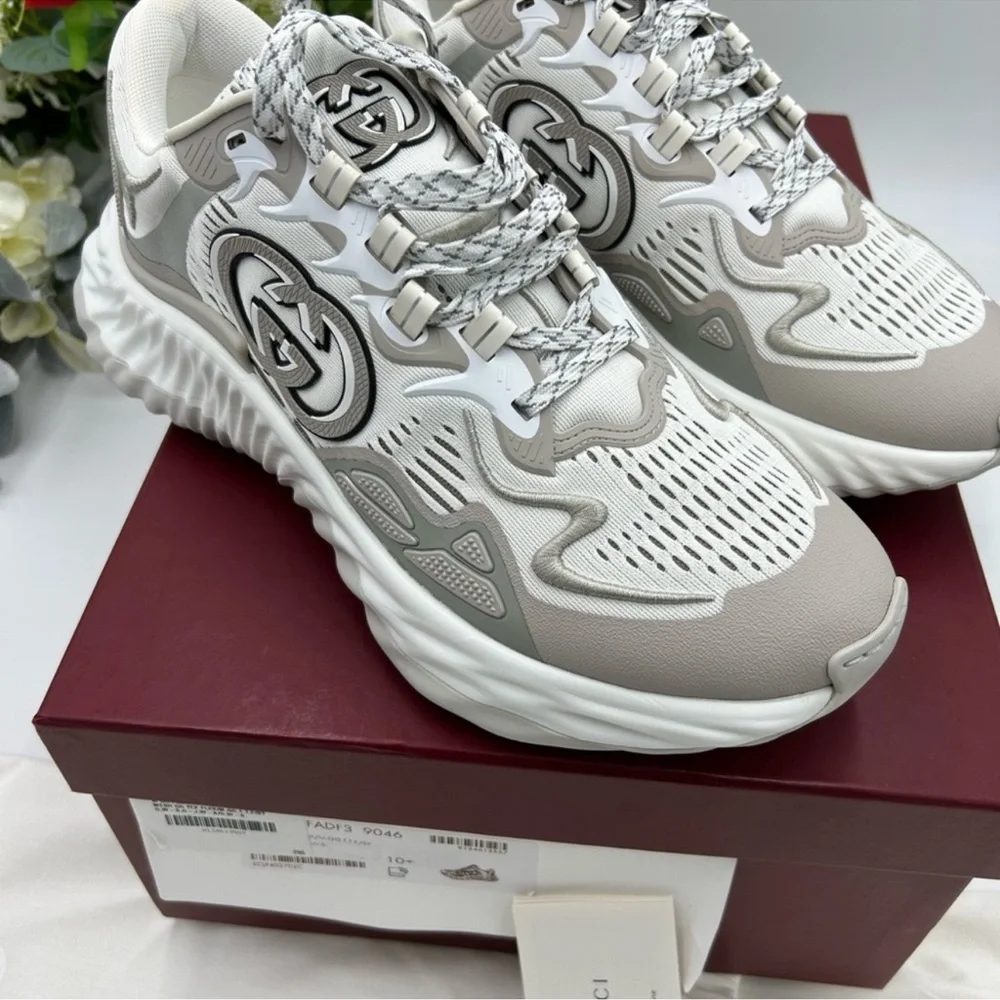 Men’s Gucci ripple sneakers interlocking G logo size 10.5 made in Italy NWT